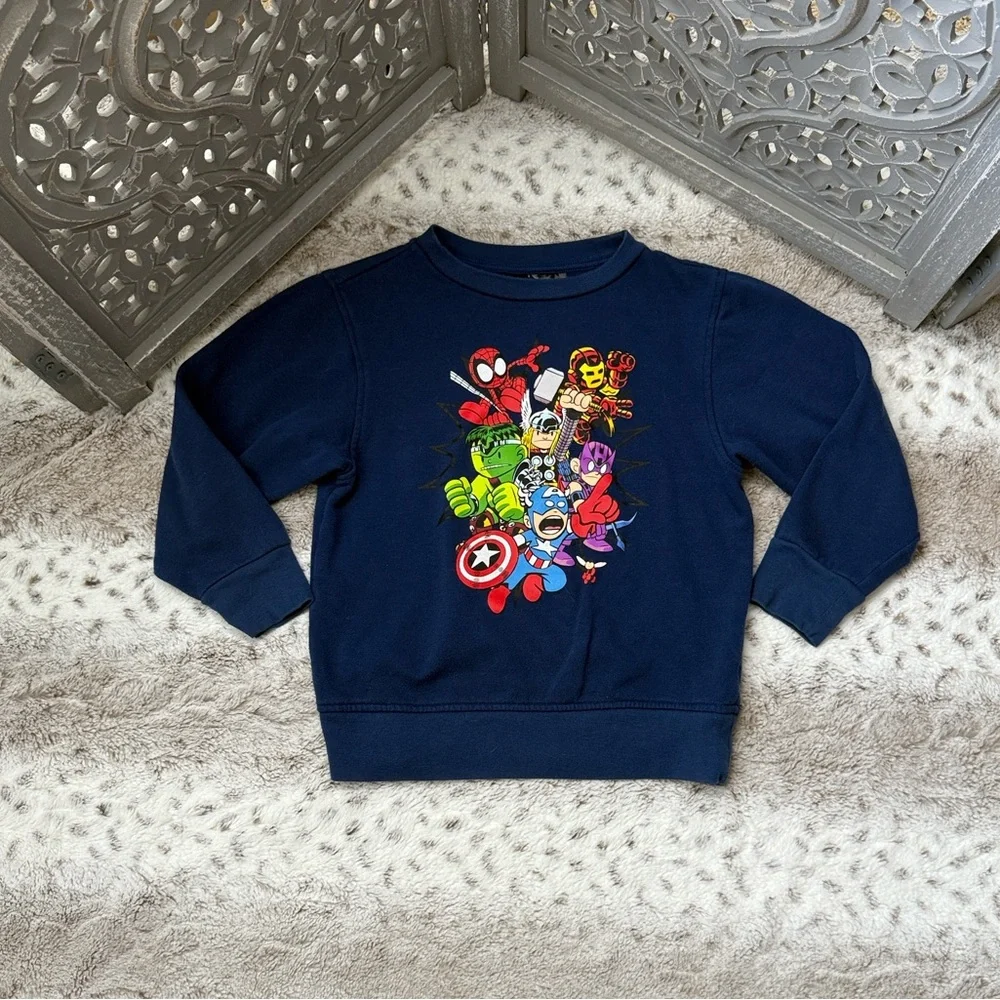 Disney Marvel Avengers superhero sweatshirt boys small preppy school winter